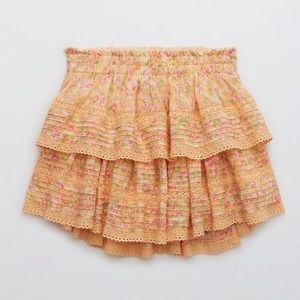 Aerie Rock ‘n’ Ruffle Printed Mini Skirt